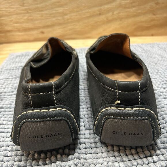 COLE HAAN WYATT Men 11.5M Black Suede Leather Penny Driver Bracken Loafers